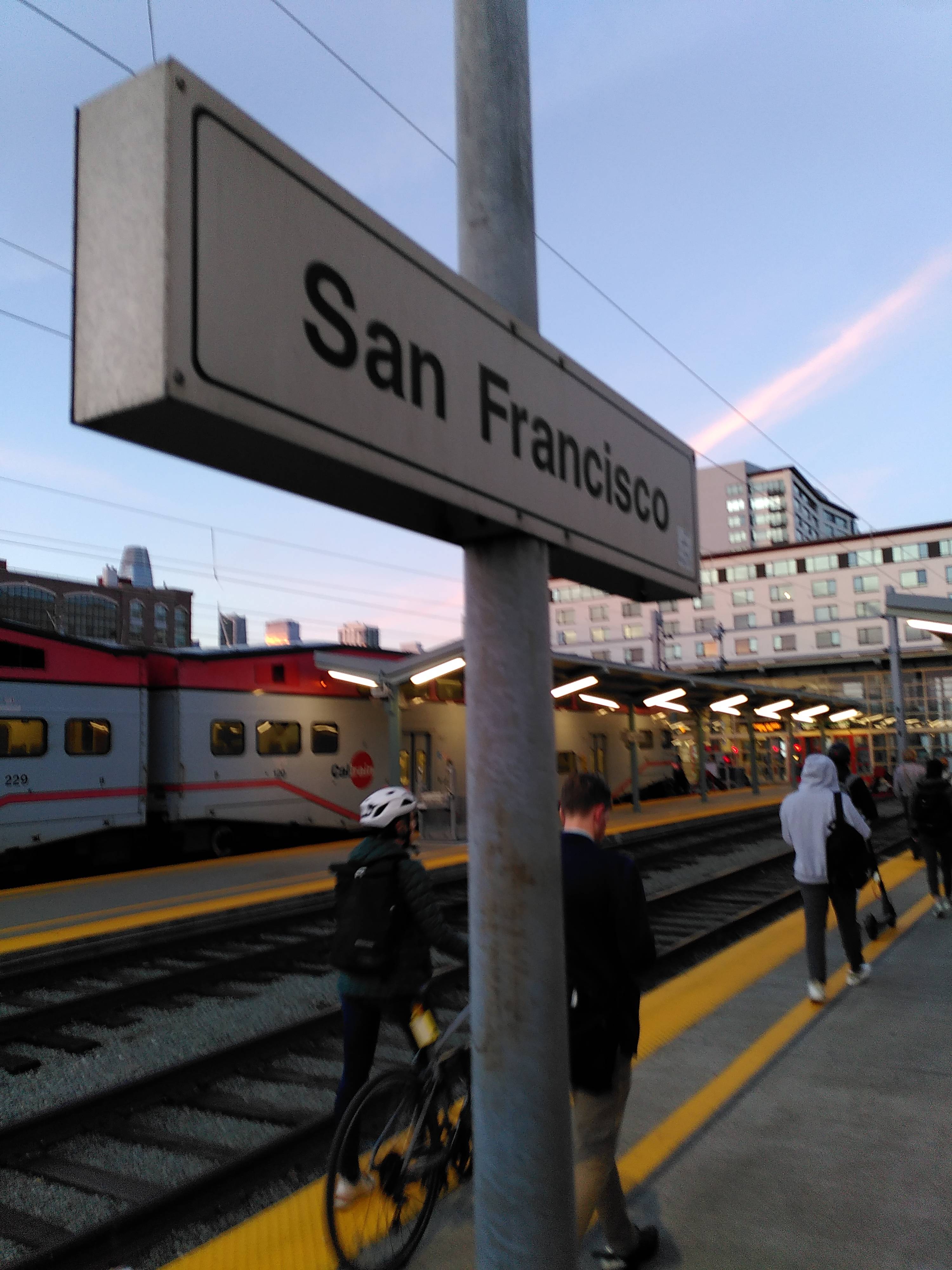 Train station sign saying "San Francisco".