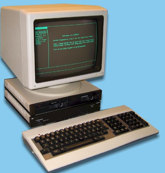 Datorn Compis med
grön monokrom skärm